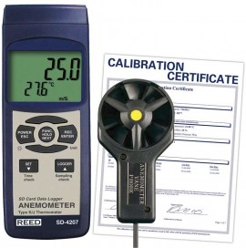 REED SD-4207 Vane Thermo-Anemometer/Data Logger,-