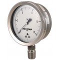 REOTEMP PCS Stainless Steel Low Pressure Gauge with bottom mount, 4&amp;quot; dial, -5/0/5 psi-