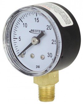 REOTEMP PD15 General Purpose Gauge with bottom mount, 1.5&amp;quot; dial, 0 to 60 psi-