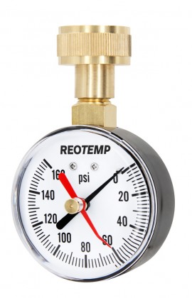 REOTEMP PD25H Home Water Pressure Test Gauge, 2.5&amp;quot; dial-