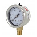 REOTEMP PG15 Industrial Stainless/Brass Gauge, 1.5&amp;quot;, 0 to 100 psi-