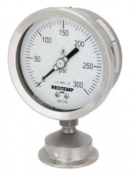 REOTEMP SG25 Sanitary Pressure Gauge, 2.5&amp;quot; dial, 0 to 300 psi-