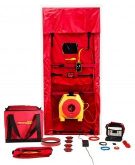 Retrotec US300X-E Blower Door Passive-House System with model 300 fan/cloth panel/DM32 Wi-Fi digital gauge package-