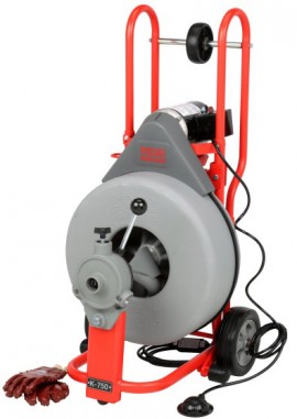 RIDGID 51402 K-750 Drain Cleaning Drum Machine with AUTOFEED, 0.63" Pigtail-