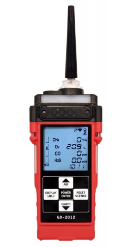 RKI GX-2012 Confined Space Multi-Gas Detector with alkaline battery pack, LEL/% volume CH&lt;sub&gt;4&lt;/sub&gt;/O&lt;sub&gt;2&lt;/sub&gt;/CO-