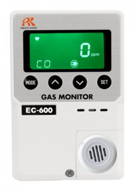 RKI 73-1202-03 EC-600 Carbon Monoxide Monitor, 0 to 150 ppm, 2 AA battery operated with 10' remote sensor cable-