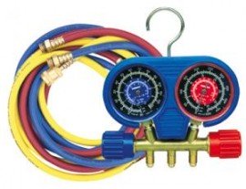 Robinair 41670 Brass 4-Way Charging Manifold Ball Valve Hose Set-