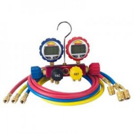 Robinair 43166 Digital Gauge 4-Way Charging Manifold with Hose Set-