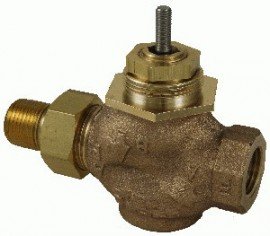 Schneider Electric VB-7211-0-4-03 2-Way Brass Trim Globe Valve Body with soft seats and union straight NPT, 0.5&amp;quot;, 2.2 Cv-