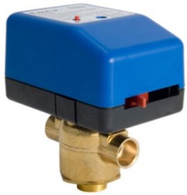 Schneider Electric VM3212T33A00T Erie PopTop Non-Steam Control Valve with Actuator, 1/2", 3-way, sweat, 2CV, brass-