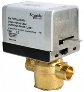 Schneider Electric VT2212G13A020 Erie PopTop General Control Valve with Actuator, 1/2", 2-way, sweat, 2.5CV, brass-