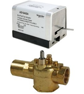 Schneider Electric VT2343G13A01A0F Erie PopTop General Control Valve with Actuator, 3/4", 2-way, inverted flare (retrofit), 3.5CV, brass-