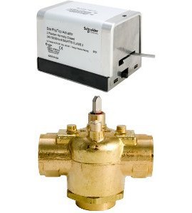 Schneider Electric VT3427G13A020 Erie PopTop General Control Valve with Actuator, 1", 3-way, NPT, 8CV, brass-