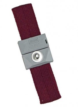 SCS 2204 Adjustable Wristband with 0.16&quot; Snap Closure, Burgundy-