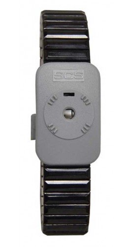 SCS 2386 Dual Conductor Metal Wrist Band, Large-