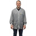 SCS 770022 Smock Jacket with Knitted Cuffs, Gray, Medium-