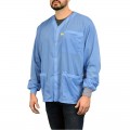 SCS 770104 3-Pocket Dual-Wire Smock Jacket with Knitted Cuffs, X-Large, Blue-