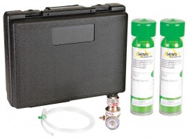 SENSIT 881-00085 5-Gas Calibration Kit with case and 2 cylinders for the P400, CH<sub>4</sub>/100 ppm CO/18.2% O<sub>2</sub>/25 ppm H<sub>2</sub>S/10 ppm HCN, 34 L-