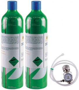 SENSIT 881-00087 5-Gas Calibration Kit with 2 Cylinders for the P400, CH<sub>4</sub>, CO,  O<sub>2</sub>, H<sub>2</sub>S, and HCN, 34L-