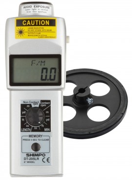 SHIMPO DT-205LR-S12 Combination LCD Tachometer with laser sensor and contact adapter, 12"-