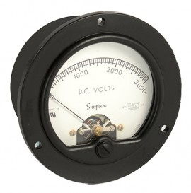 Simpson 04230 Round Analog Panel Meter, 0 to 200, 2.5&amp;quot;-