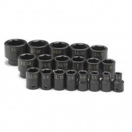 SK Tools 4039 Standard Impact Socket Set, 1/2" Drive, 19-pack-