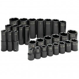SK Tools 4051 Impact Socket Set, 1/2" Drive, 28-pack-