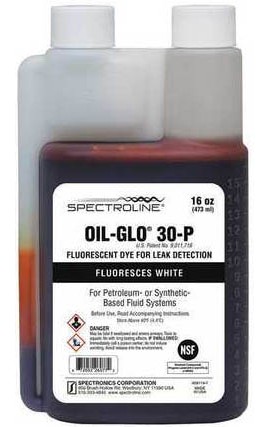 Spectroline NDT OIL-GLO 30-P Fluorescent Leak Detection Dye, Glows White, 1 Pint-
