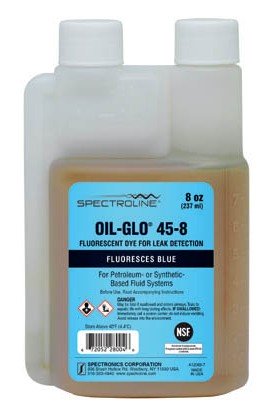 Spectroline NDT OIL-GLO 45-8 Fluorescent Leak Detection Dye, Glows Blue, 8oz-