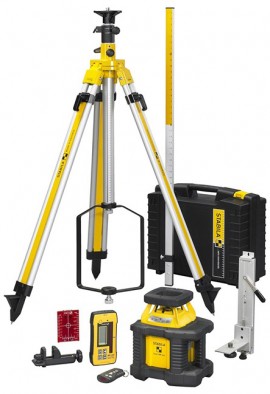 Stabila LAR 250 (05600) Interior/Exterior Rotating Laser with Slope Complete Kit with Tripod &amp; Elevation Rod-