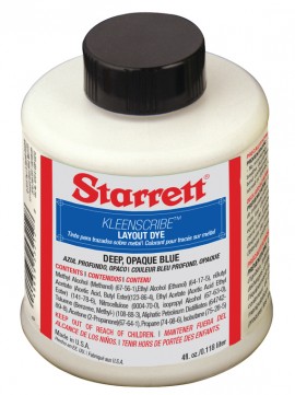 Starrett 1610-4 KLEENSCRIBE™ Layout Dye, deep opaque blue, 4 oz-