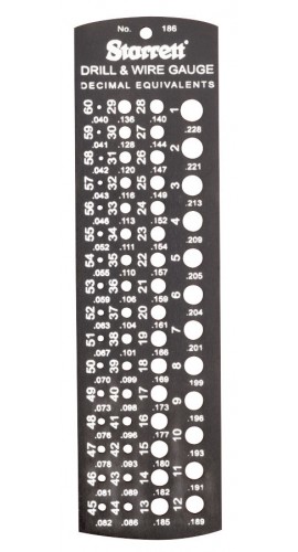 Starrett 186 Drill and Steel Wire Gauge, 1 to 60, 0.228 to 0.04&quot;-