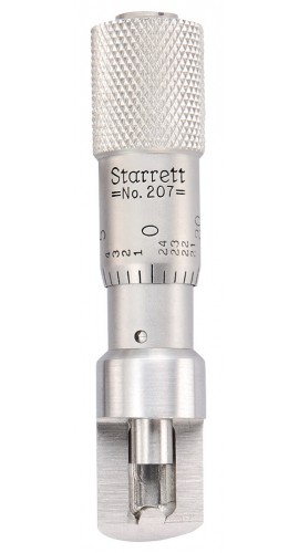 Starrett 207Z Stainless-Steel Can Seam Micrometer with snub nose for aerosol cans, 0 to 0.375&quot;, 0.001&quot; graduation-