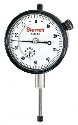 Starrett 25-341J Dial Indicator, 0 to 1&quot; range, 0 to 50 to 0 reading-