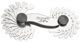 Starrett 484 Screw Pitch Gauge, 3.5 to 36 TPI, 28 leaves-