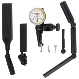 Starrett 711LCSZ Last Word Dial Test Indicator with attachments, 0.03&quot; range, 0 to 15 to 0 reading-