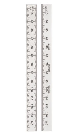 Starrett C330-150 W/SLC Full Flexible Steel Rule with Standard Letter of Certification, 150 mm, 12.7 mm-