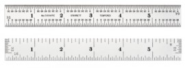 Starrett C604RE-6 Spring-Tempered Steel Rule, 6&amp;quot; with inch graduations-