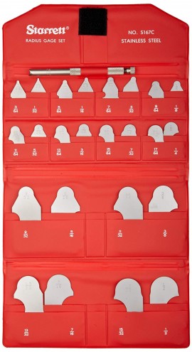 Starrett S167CHZ Radius Gauge Set, imperial-