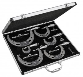 Starrett ST444.1CXRLZ 6-Piece Outside Micrometer Set, 0 to 6" range-