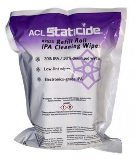 ACL Staticide 7625 IPA Cleaning Wipes Refill Roll, 5 x 8&quot;-