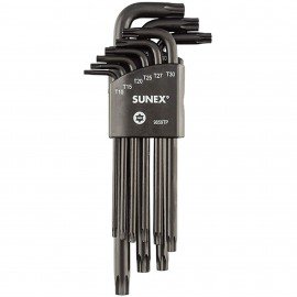 Sunex 9859TP Tamper-proof Torx Key Set, 9-pack, Long Arm Magnetized-