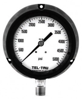 Tel-Tru 10 Solid Front Process Pressure Gauge, VAC 30&amp;quot; Hg-0 psi, 4&amp;frac12;&amp;quot;-