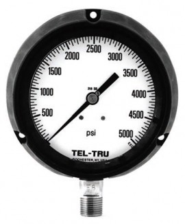 Tel-Tru 10 Solid Front Process Pressure Gauge, 30 to 0 to 30 psi, 4&amp;frac12;&amp;quot;-