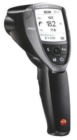 Testo 835-T1 Infrared Thermometer, 50:1 Optics, Type K Input, -30 to +600 &amp;deg;C-
