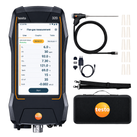 Testo 320 Combustion Analyzer Kit, O<sub>2</sub>, 0 to 5000 ppm CO-