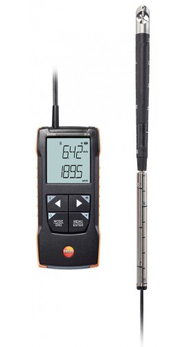 Testo 416 Digital Vane Anemometer with telescopic probe, 118.1 to 7874 fpm, 0.63&amp;quot;-