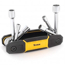 Titan 15219 Folding Nut Driver, 6-piece, SAE/Metric-