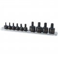 Titan 16143 Stubby Impact Bit Socket Set, tamper-resistant, 10-piece-
