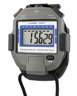 Traceable 1051 Jumbo-Digit Stopwatch, Water-Resistant, ABS Plastic-